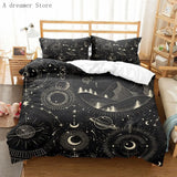 Boxtoday Black Sun Moon Star Bedding Set Bohemian Totem Line Duvet Cover Pillowcases Bedlinen Adults Bedclothes Twin Full Queen King Size