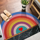 Boxtoday Rainbow Printed Entrance Outdoor Indoor Doormat Semicircle Door Mats Antiwear PVC Waterproof Ant-Slip Bedroom Rugs and Carpets