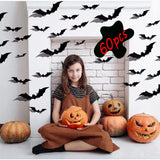 Boxtoday 60/24pcs Halloween Decorations 3D Black Purple Pvc Bat Wall Stickers Halloween Party DIY Decor Bar Room Scary Photos Props Globo