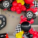 Boxtoday 75pcs Racing Theme Balloon Garland Arch Set Black Red Yellow Latex Balloon Boy Birthday Party Decoration Baby Bath