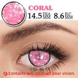 Boxtoday 2PCS/Pair Pink Contact Lenses Halloween Anime Accessories Eye Contacts Color Cosplay Anime Lenses Yearly Contact Lens