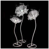 Boxtoday Organza Handmade Silk Poppy Big Flower Wedding Road Guide Chrysanthemum DIY Party Window Decoration Decoration 50cm/60cm70cm