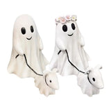 Boxtoday Dog Halloween Statue Spooky Ghost Dog Halloween Figurine Halloween Ghost Walking Dog Statue Halloween Creative Desk Decoration