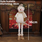 Boxtoday 48cm -75cm Printed Fabric Plush Scalable Snowman Doll Christmas Family Party Decorative Ornaments Happy 2024 New Year