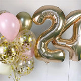 Boxtoday 40 Inch Number Balloons Champagne Gold Large Helium Foil Balloons for Anniversary Birthday Graduation Festival Party Decorations