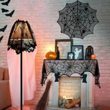 Boxtoday Halloween Decorations Tablecloth Runner Black Lace Round Spider Cobweb Table Cover Fireplace Mantel Scarf Spiderweb Fireplace