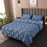Boxtoday High Quality 3D Pinch Pleated Duvet Cover Set 220x240 Solid Color Single Double Twin Bedding Set Duvet cover