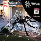 Boxtoday Giant Spider Huge Spider Web Halloween Decoration Props Haunted Indoor Outdoor Spooky Plush Large Araneid Prank Trick Supplies