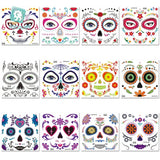 Boxtoday 1pcs Face Tattoo Sticker Day of The Dead Funny Halloween Temporary  Make Up Body Art Face Sticker for Festival Masquerad