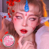 Boxtoday 2PCS/Pair Pink Contact Lenses Halloween Anime Accessories Eye Contacts Color Cosplay Anime Lenses Yearly Contact Lens