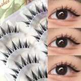 Boxtoday 5 Pairs Natural Long Cat Eye False Eyelashes Cosplay Makeup Cross Strip Eye Lashes Handmade Manga Lashes Extension