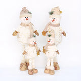 Boxtoday 48cm -75cm Printed Fabric Plush Scalable Snowman Doll Christmas Family Party Decorative Ornaments Happy 2024 New Year