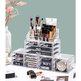 Boxtoday Acrylic Makeup Storage Box with 12 Drawers for Lipstick Jewelry and Makeup Brushes, Stackable Vanity Organizer