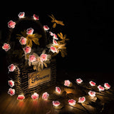 Boxtoday 3M 30LEDS Cherry Blossom Fairy String Lights Pink Flower String Lamps Battery Powered For Outdoor Christmas Garland Decoration