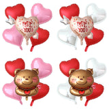 Boxtoday Happy Valentine’s Day Love Red Heart Bear Foil Balloons Wedding Anniversary Party Supplies Birthday Gift Home Outdoor Decoration