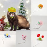 Boxtoday Mini Hamster Hat Small Animals Lovely Knitted Wool Hats for Lizard Guinea Pig Reptile Christmas Clothes Costume Pet  Accessory