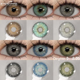 Boxtoday  2pcs Myopia Color Contact Lenses for Eyes Gray Pupils with Diopters Blue Eye Lenses Brown Natural Lenses Green Eye Lens