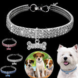 Boxtoday Sparkling Crystal Pet Collar for Dogs and Cats - Dazzling Rhinestone Necklace with Durable Buckle