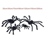 Boxtoday 1/3pcs Giant Black Plush Spider Halloween Decorations Outdoor Scary Large Spiders Halloween Party Bar Haunted House Horror Props