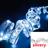 Boxtoday LED Ribbon Lights Christmas Decoration Christmas Tree Ornaments DIY Lace Bows String Lights Navidad Home Decors New Year