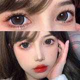 Boxtoday Two Piece Color Contact Lens Companion with Eye Contact Lens For eyes Large Diameter Eye Lens Student Anime Annual Natural