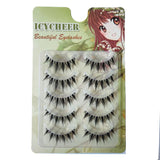 Boxtoday 5 Pairs Natural Long Cat Eye False Eyelashes Cosplay Makeup Cross Strip Eye Lashes Handmade Manga Lashes Extension