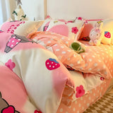 Boxtoday Floral Bedding Set 2025 New No Filler Duvet Cover Flat Sheet Pillowcases Pink Green Twin Queen Size Comforter Cover Set