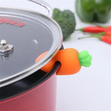 Boxtoday Creative Cute Little Pepper Carrot Chicken Leg Modeling Pot Lid Raising Silicone Anti-Spill Kitchen Practical Fun Gadget 1PC