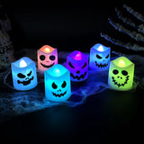 Boxtoday 6pcs Halloween Led Ghost Pumpkin Candle Light Glowing Lamp Halloween Party Home Bar Decoration Haunted House Horror Props