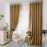 Boxtoday Deluxe Curtains for Living Dining Room Bedroom Gold Semi-Obscure Gold Lining