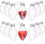 Boxtoday Fillable Light Bulb Shaped Christmas Ornaments Plastic Candy Containers DIY Clear Filled Bulbs with Screw Off Caps for Christmas