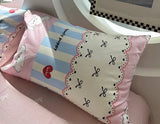 Boxtoday Cute cartoon dog bow blue pink bed set 1.2 1.5 1.8,twin full queen puppy cotton home textile bed sheet pillow case quilt cover