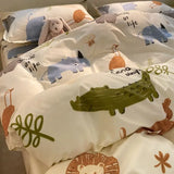 Boxtoday Kids Duvet Cover Set No Filler Cute Rabbit Flat Sheet Pillowcases Girls Boys Twin Queen Size Dormitory Home Soft Bedding Set