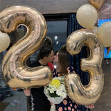 Boxtoday 40 Inch Number Balloons Champagne Gold Large Helium Foil Balloons for Anniversary Birthday Graduation Festival Party Decorations