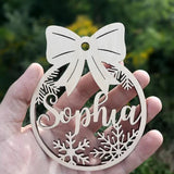 Boxtoday Personalized Different Names , Christmas Snowflake Ball Decorations for Home - Laser Engraved name place card,Christmas decor