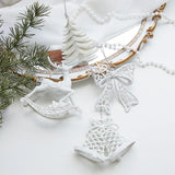 Boxtoday Acrylic Pendant Intricate Glitter Bow Hangings Elegant Snowflake for Window