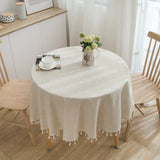 Boxtoday Plaid Cotton Linen Round Tablecloth Wedding Hotel Banquet Cloth Table Cover Indoor Dining Room Kitchen Outdoor Decor Manteles