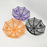 Boxtoday Halloween Candy Basket Black Orange Spider Web Bowl Biscuit Packaging Basket Fruit Plate Trick or Treat Decoration Halloween