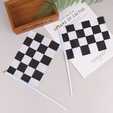 Boxtoday 10Pcs 14*21cm Black And White Square Hand Flag Racer Waving Racing Flags Car Starting Banners