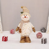 Boxtoday 48cm -75cm Printed Fabric Plush Scalable Snowman Doll Christmas Family Party Decorative Ornaments Happy 2024 New Year