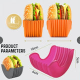 Boxtoday 4pcs Silicone Hamburger Holders Retractable Burger Clip Sandwich Hamburger Fixed Box Pancake Holders Kitchen Specialty Tools