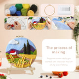 Boxtoday Painting DIY Wool Embroidery Kit Creative DIY Wool Needle Felt Picture Kit Craft Painting Gift For Mom Friends Kids