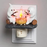 Boxtoday 2024 Halloween Decoration New Ghost Bonfire Night Light Eu Us Uk Plug Funny Cute Chost Design Lamp Home Halloween Decoration