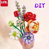 Boxtoday Flower Bouquet Building Blocks Kit DIY Flowers Block Toys Set Valentine's Day Rose Bricks Set Gift for Girls Friends adults