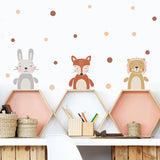 Boxtoday Cartoon Cute Giraffe Bear Animals Dots Wall Sticker Nursery Vinyl Children's Wall Art Decals for Baby Kids Room Home Decoration