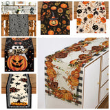 Boxtoday Halloween Pumpkin Ghost Castle Table Runner Happy Halloween Party Decorations For Home Kitchen Dining Spider Web BOO Table Flag