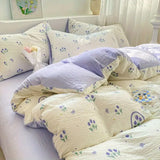 Boxtoday Ins Floral Bedding Set Yellow Flower Duvet Cover No Filler Pillowcase Flat Sheet Kids Adult Single Double Size Bedspread