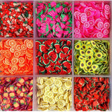 Boxtoday 1000Pcs Polymer Clay Resin Fruit Slice for Epoxy Silicone Mold DIY Craft Jewelry Cellphone Decoration Accessory Making Supplies