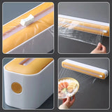 Boxtoday Food Cling Film Dispenser Plastic Wrap New Dispenser Cutter Aluminum Foil Slider Stretch Film Cutter Kitchen Accessories