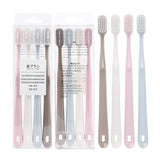 Boxtoday 4 Pcs Macaron Toothbrush Set Soft Hair Deep Cleaning Teeth Brushes Portable Travel Adult Toothbrushes Clean Oral Hygiene Care